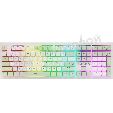 Клавиатура Defender Karon GK-129 проводная, USB Type-A, белый/зеленый