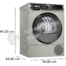 Сушильная машина с тепловым насосом Bosch WQK2521XME Serie 6, макс.загрузка - 10 кг, Класс энергоэфф-ти: A++, LED-дисплей с текстовой информацией. 15 автопрограмм сушки,Easy Clean with A++,габариты: 842x598x613 mm, серебристый