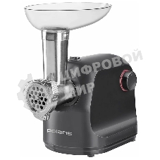 Мясорубка электрическая Polaris PMG1872 RUS серый, 1800 Вт, 2.0 кг/мин, реверс, защита от перегрузки, насадки - 4