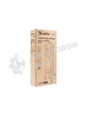 Обогреватель масляный MTX OCH-1000, белый, 1000 Вт, 15 м2, термостат