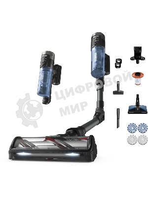 Пылесос вертикальный Tefal X-Force Flex TY9LC1WO серый/синий, питание от аккумулятора, 150 Вт, уборка сухая, пылесборник 0.65 л