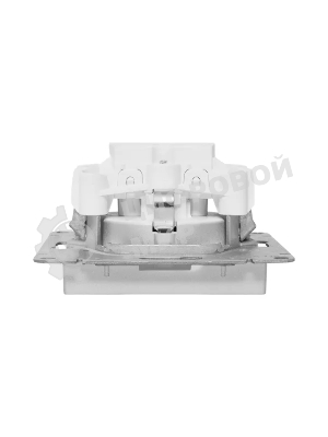 Механизм розетки EKF UP1-SOA-110 16А, с заземлением, без шторок, алюминий Эпика
