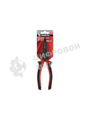 Длинногубцы Matrix black nickel 200 мм, изогнутые, двухкомпонентные рукоятки