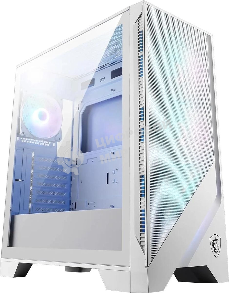 Компьютерный корпус MSI MAG Forge 320R Airflow белый без БП ATX 4x120мм 2xUSB 3.0 audio bott PSU