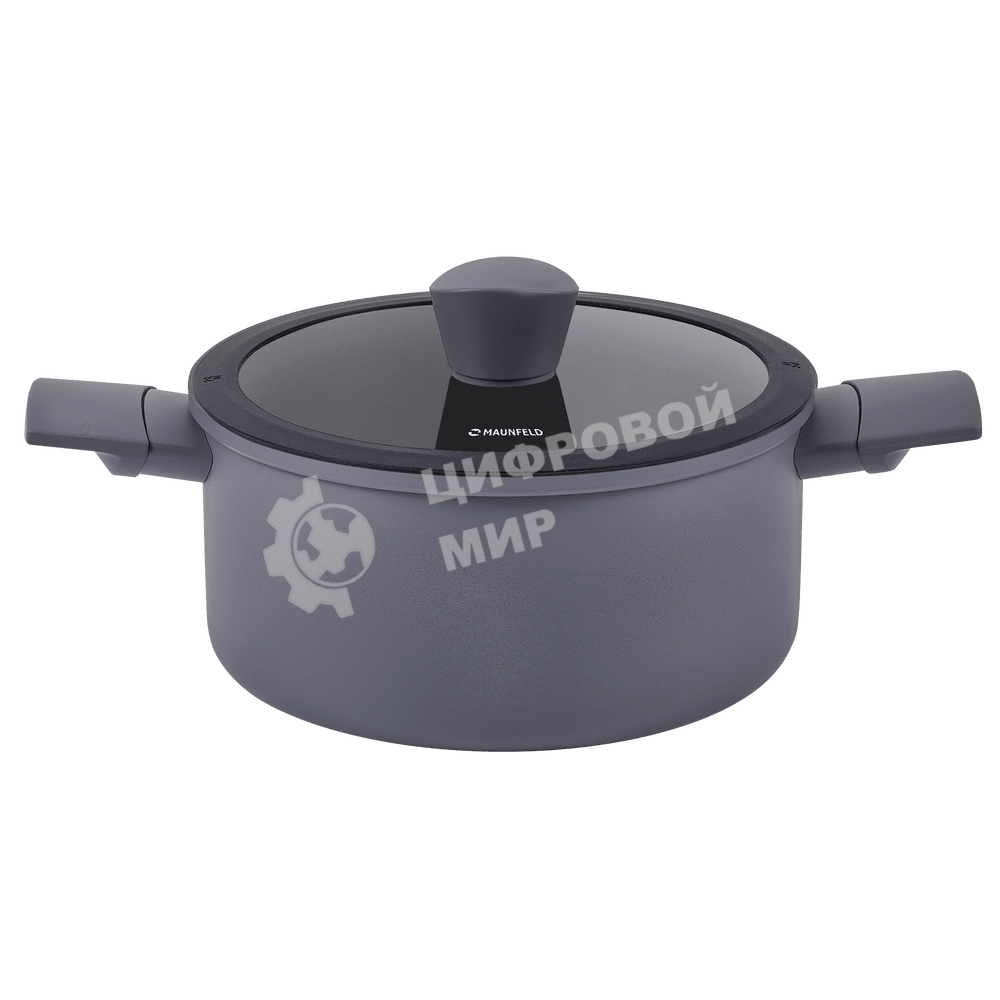 Кастрюля Maunfeld ASTRID MF24ASTR1CR из кованого алюминия со стеклянной крышкой, 24 см, 4.6 л