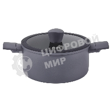 Кастрюля Maunfeld ASTRID MF24ASTR1CR из кованого алюминия со стеклянной крышкой, 24 см, 4.6 л