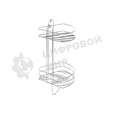 Полка угловая двухъярусная РЫЖИЙ КОТ Vento Plus 23*23*41,5 см хром (310848)