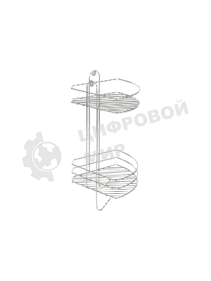 Полка угловая двухъярусная РЫЖИЙ КОТ Vento Plus 23*23*41,5 см хром (310848)