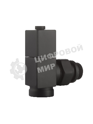 Набор дизайн-вентилей CUBE, угловой черный 1/2