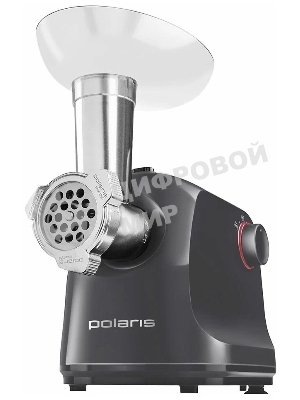 Мясорубка электрическая Polaris PMG1872 RUS серый, 1800 Вт, 2.0 кг/мин, реверс, защита от перегрузки, насадки - 4