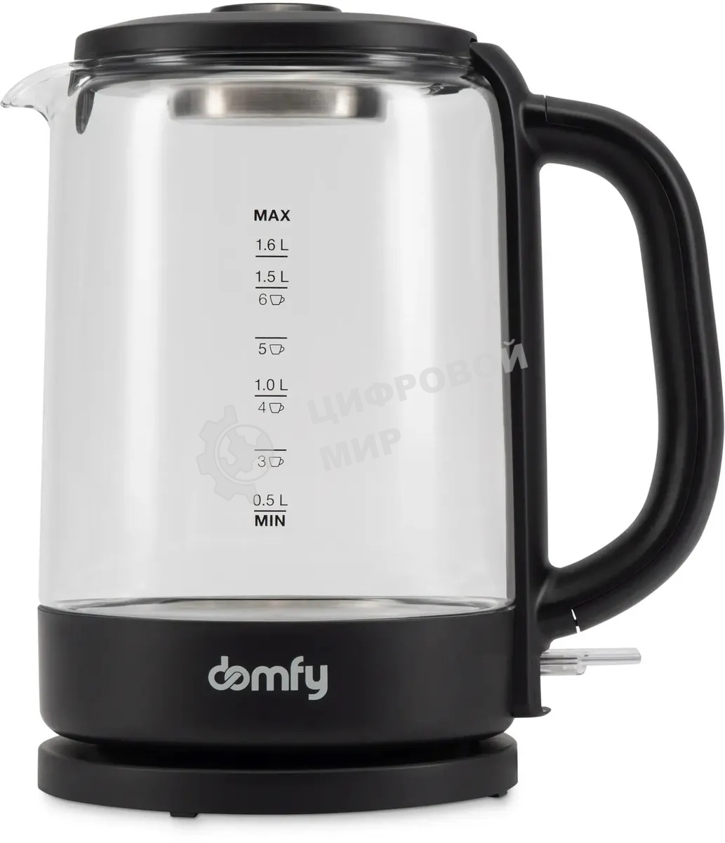 Чайник электрический Domfy DSB-EK304 1.7л. 2200Вт черный (корпус: стекло)
