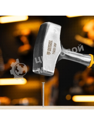 Кувалда Denzel 1,5 кг, цельнометаллическая, двухкомпонентная рукоятка