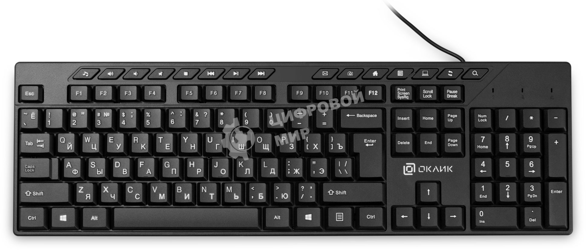 Клавиатура Oklick 125M проводная, USB Type-A, чёрный