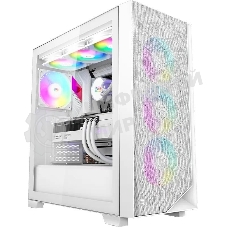 Компьютерный корпус PCCooler C3D510 WH ARGb, Tempered Glass Full Tower, White, TG, 0.7 SPCC, 3x120мм ARGb E-ATX, ATX, mATX, mITX 170/390/410мм 2x2.5
