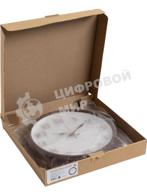 Часы настенные аналоговые Бюрократ WALLC-R85P D35см коричневый/белый