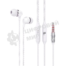 Проводные наушники Aksberry Y1 белый, вкладыши, встроенный микрофон, кнопка управления вызовами