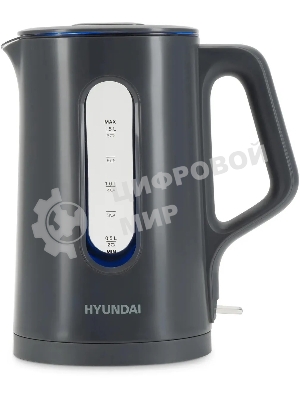 Чайник электрический Hyundai HYK-G4508 1.5л. 1700Вт серый/прозрачный корпус: стекло