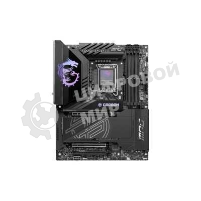 Материнская плата MSI MPG Z890 CARBON WIFI, LGA 1851, Intel Z890, 4xDDR5, 4xSATA, 5xM.2, 1xPCI-E 5.0 x16, 1xPCI-E 5.0 x8, 1xPCI-E 4.0 x4, 1xHDMI, 2xUSB-C Thunderbolt 4, 1xUSB-C 3.2 Gen 2, 10xUSB-A 3.2 Gen 2, 2x 5Gb LAN, 2x3.5 мм, 7.1, ATX