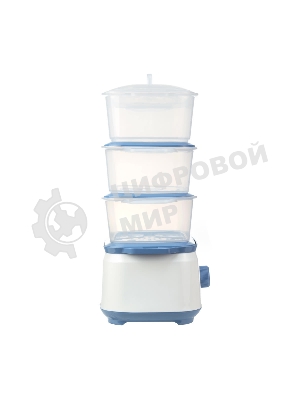 Пароварка электрическая Centek CT-1462 9л 1050Вт, таймер 60 мин, 3 контейнера, чаша для риса, резервуар 1,5л.