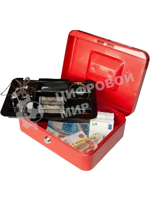 Ящик для денег Silwerhof 90x250x180 красный сталь