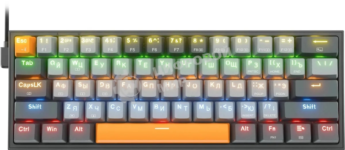 Клавиатура Redragon Fizz проводная, USB Type-A, серый