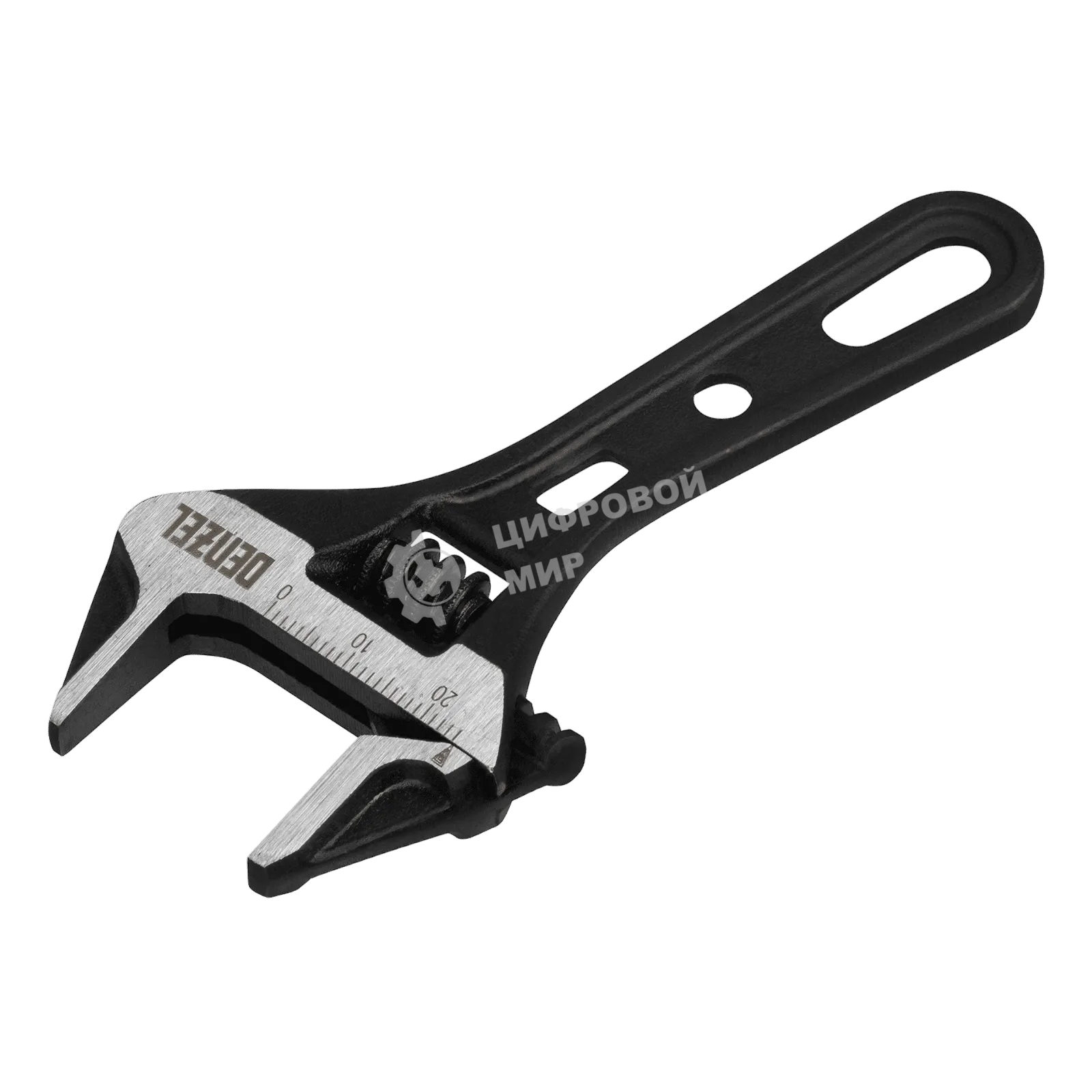 Ключ разводной Denzel 115 мм, CrV, кованый, укороченная рукоятка