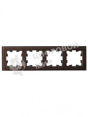 Рамка 4-местная IEK BRITE РУ-4-2-БрТБ (BR-M42-G-K45) стекло темная бронза