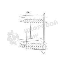Полка угловая двухъярусная РЫЖИЙ КОТ Vento Plus 23*23*41,5 см хром (310848)