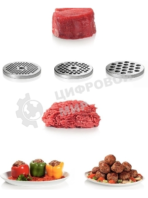 Мясорубка электрическая Bosch MFW 66020 белый/серый, 1800 Вт, 3.0 кг/мин, реверс, защита от перегрузки, насадки - 5