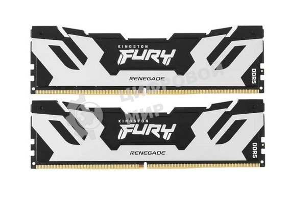 Оперативная память Kingston Fury Renegade, DDR5, 96Gb (2x48GB), 6000MHz, CL32, DIMM, с радиаторами, серебристый/черный