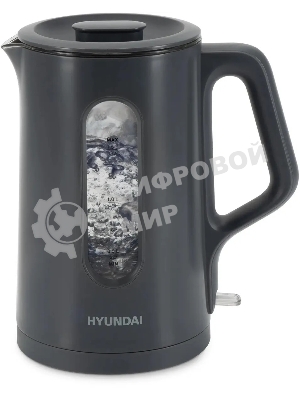Чайник электрический Hyundai HYK-G4508 1.5л. 1700Вт серый/прозрачный корпус: стекло