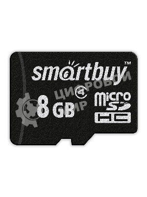 Флеш карта microSD 8Gb, Smartbuy microSDHC Class 4 (SD адаптер)