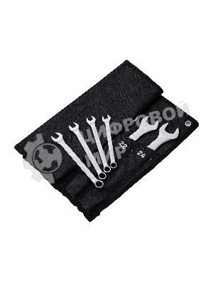 Набор комбинированных гаечных ключей 14 шт Deli DL130014A Спецификация: 6,7,8,9,10,11,12,13,14,15,17,19,22,24 мм. Матовая хромированная поверхность. Тканевая упаковка.