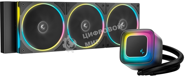 Система жидкостного охлаждения Deepcool LE360 PRO ARGb Soc-AM5/AM4/1200/1700/1851 черный 4-pin 19-33dB Al 300W 1817gr Ret (R-LE360PRO-BKAMMC-G-1)