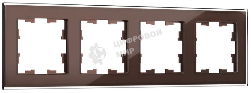 Рамка 4-местная IEK BRITE РУ-4-2-БрТБ (BR-M42-G-K45) стекло темная бронза