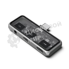USB-концентратор Satechi Mobile XR Hub with Audio (2х USB Type-C, Mini jack), до 100 Вт, Серый Док-станция ST-HXRAJM
