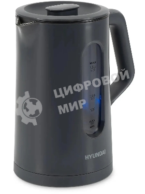 Чайник электрический Hyundai HYK-G4508 1.5л. 1700Вт серый/прозрачный корпус: стекло