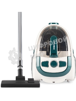 Пылесос Hyundai HYV-C3500 белый/бирюзовый, 380/2220 Вт, уборка сухая, пылесборник контейнер 2.5 л