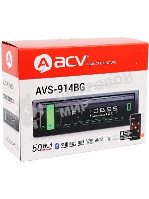 Автомагнитола ACV AVS-914BG, 1 DIN, Bluetooth, USB Type-A, AUX
