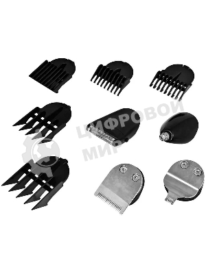 Триммер Vitek VT-2548 BK сеть/аккумулятор. Встроенная аккумуляторная батарея NiMh 2x1,2V AAA 800 mAh. Время зарядки от сети 8ч. Время автономной работы 45мин. Влажная очистка. Детальный триммер. Индикатор зарядки. Число установок длины 8. Максимальная длина стрижки 12мм. Минимальная длина стрижки 0,4. Способ регулировки длины регулировкой длины лезвий/сменой насадок. Материал лезвий высокачественная сталь. Число насадок 5. Стрижка бороды. Триммер для носа/ушей. Насадка для бритья. Аксессуары: Щеточка, смазочное масло.