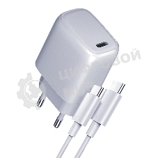Сетевое зарядное устройство Qumo Energy light PD 35Вт (Charger 0067), 1 USB Type-C, + кб 1м, 60Вт.