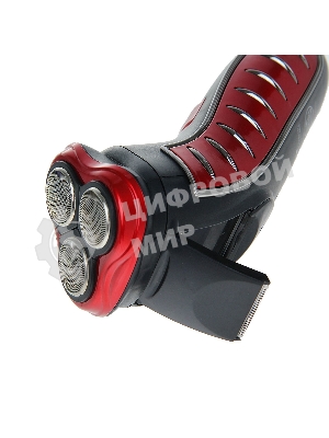 Электробритва Sakura SA-5414RB красно-черный(Бритва электрическая, сухое бритье, работа от аккумулятора. 3 бреющие головки. Индикатор заряда батарейки. Защитная крышка. Щеточка для очистки.)