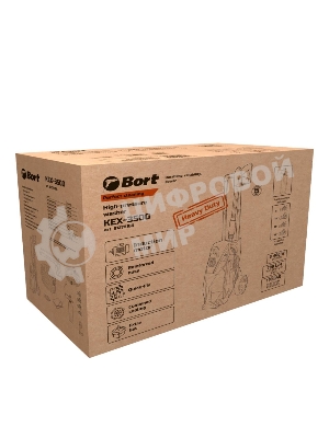 Мойка высокого давления Bort KEX-3500 91278166 3500 Вт, максимальное давление 160 бар, рабочее давление 130 бар, 7,5 л/мин, 7.3 кг, набор аксессуаров 3 шт