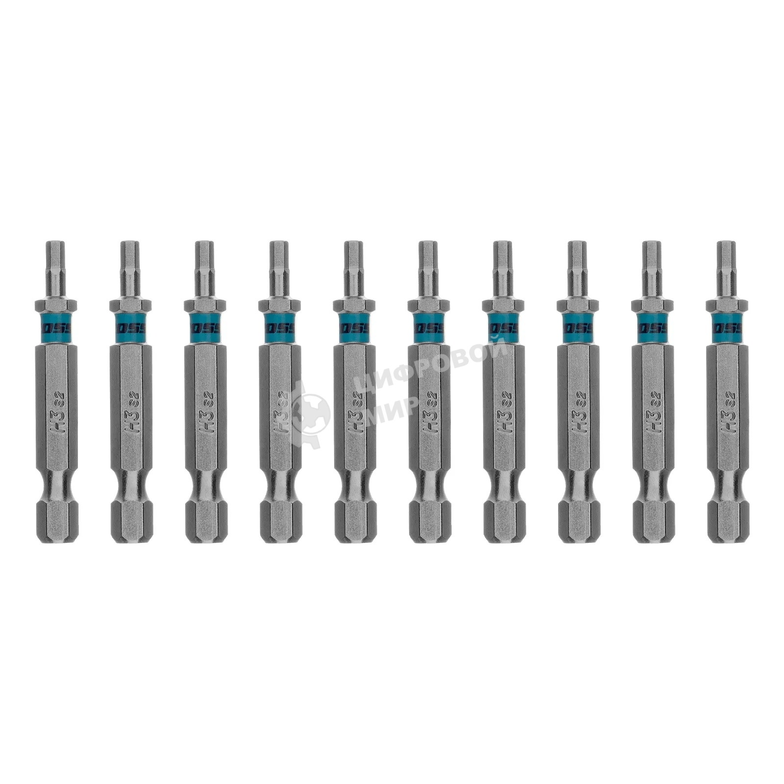 Бита Gross HEX 3х50 мм, сталь S2, шестигр., 10 шт.