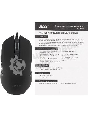 Мышь проводная Acer OMW160 черный, 6400 dpi, USB, кнопки - 8