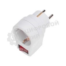Адаптер сетевой Rexant 16А с выключателем, заземлением и защитными шторками, белый