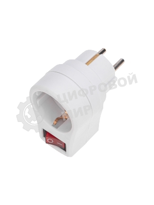 Адаптер сетевой Rexant 16А с выключателем, заземлением и защитными шторками, белый