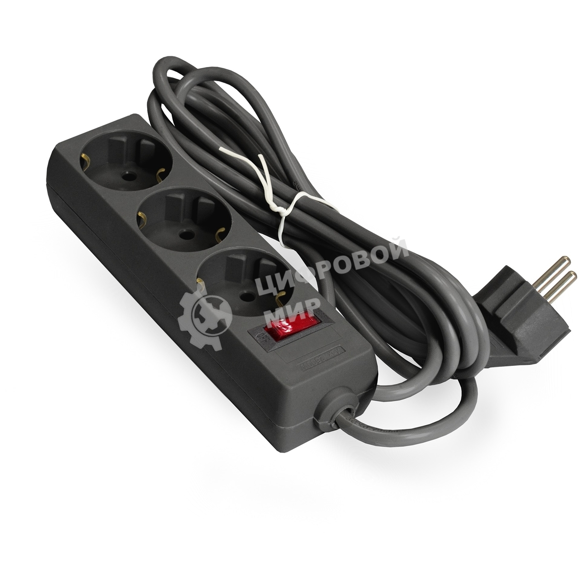 Удлинитель ExeGate EC-3-3B EX279351RUS черный, 3 м, евровилка, 3 розетки, 2200 Вт