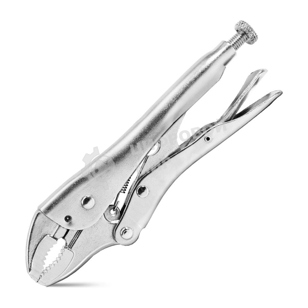 Зажимные клещи с изогнутыми губками Deli DL109107Z 180мм, рабочий ход 50мм, регулировочный винт