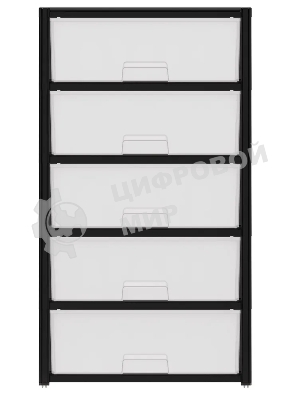 Комод Альтернатива М8764 Колорит 5 секций. широкий черный
